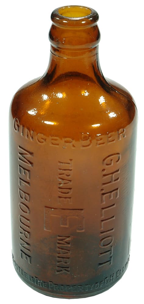 Elliott Melbourne Amber Glass Ginger Beer Bottle