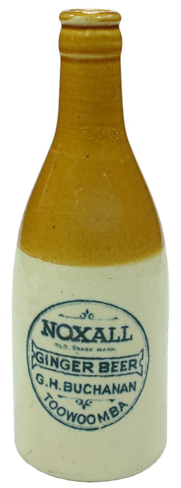 Noxall Buchanan Toowoomba Stoneware Ginger Beer Bottle