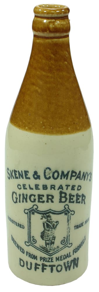 Skene Scotsman Bagpipes Dufftown Stoneware Bottle