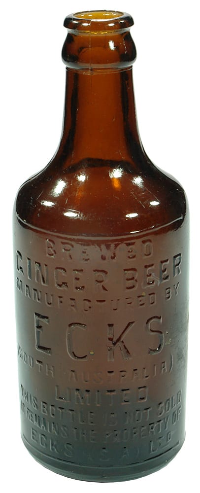 Ecks South Australia Amber Glass Bottle