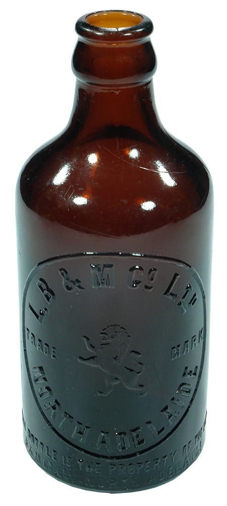 LBM North Adelaide Lion Glass Amber Bottle