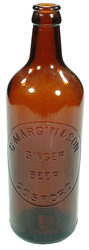 Margin Gosford Amber Glass Ginger Beer Bottle