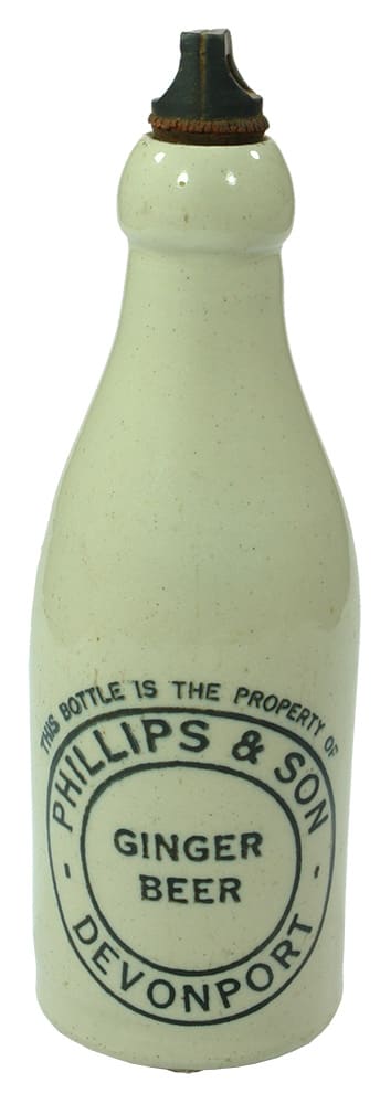 Phillips Ginger Beer Devonport Stoneware Bottle