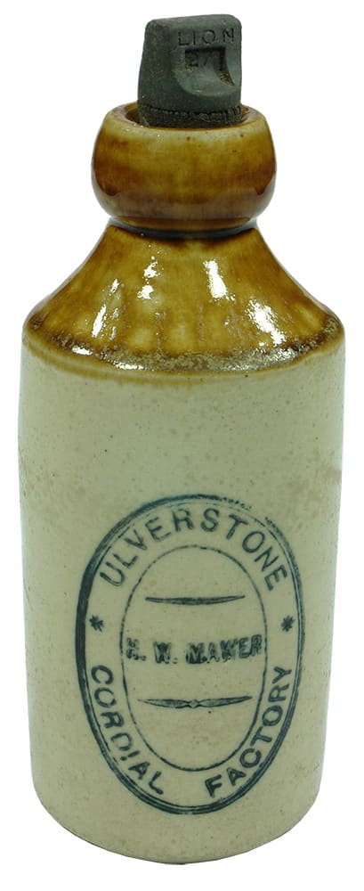 Mawer Cordial Factory Ulverstone Stoneware Bottle