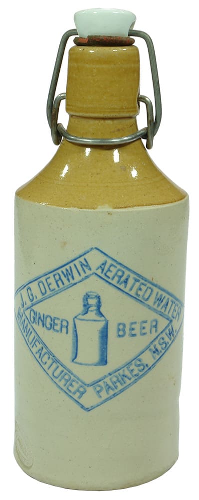 Derwin Parkes Blue Print Stoneware Bottle