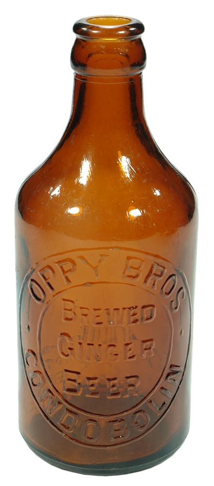 Oppy Bros Condobolin Amber Glass Bottle