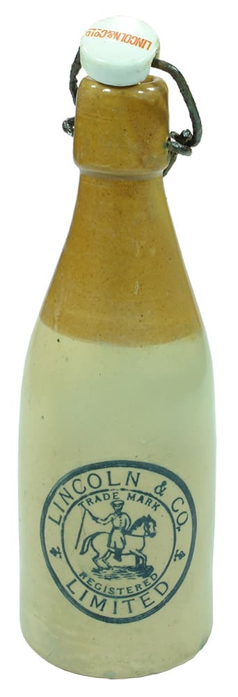 Lincoln Stockman Lightning Stopper Stoneware Bottle