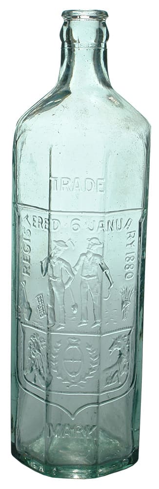 Rowlands Miner Farmer Octagonal Cordial Bottle