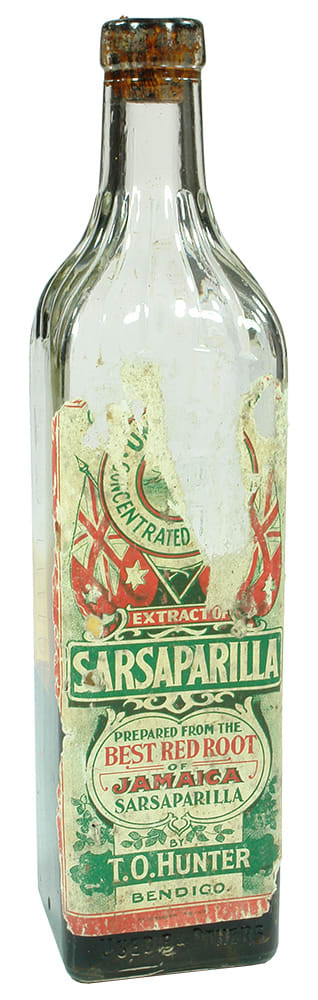 Hunter Bendigo Sarsaparilla Vintage Cordial Bottle