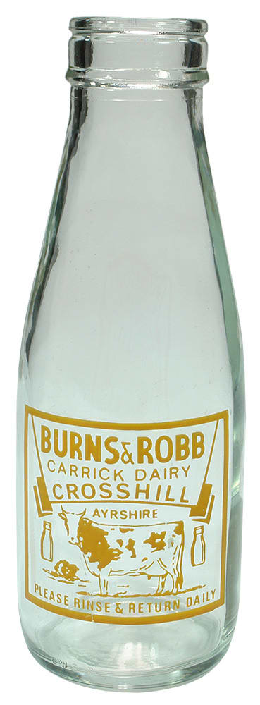 Burns Robb Carrick Dairy Crosshill Ayrshire Bottle