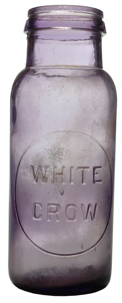 White Crow Purple Glass Preserves Jar