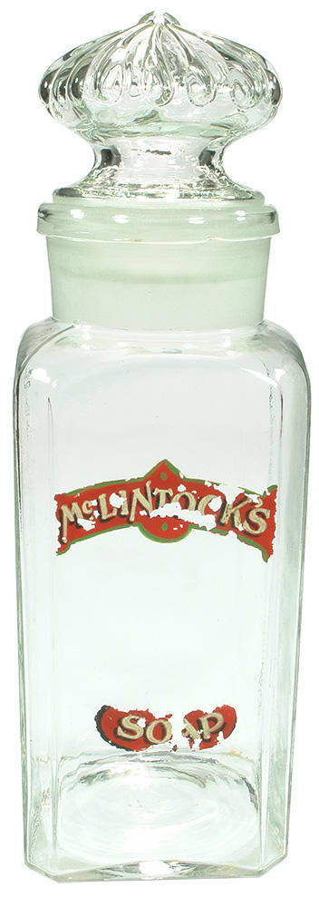 McLintocks Soap Shop Display Glass Jar