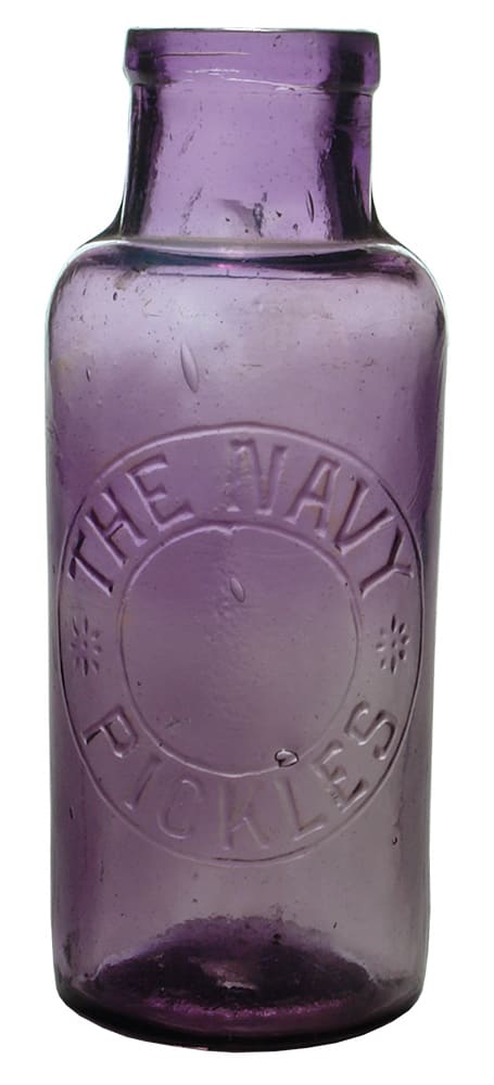 The Navy Pickles Purple Glass Jar