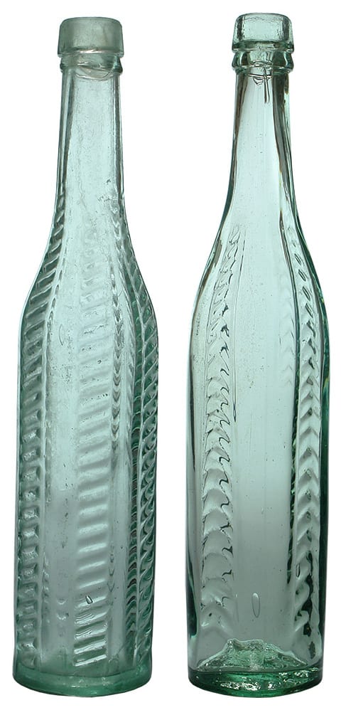 Antique Glass Salad Oil Bottles