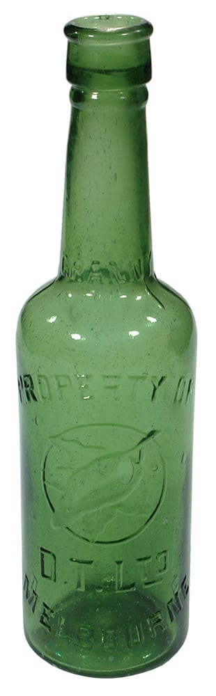 OT Granny Sauce Green Glass Bottle