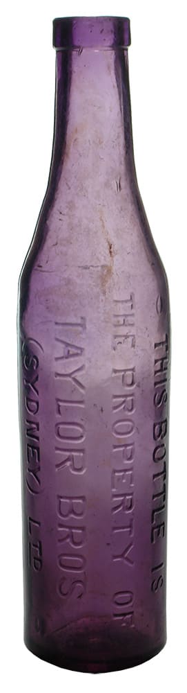 Taylor Bros Purple Glass Sauce Bottle