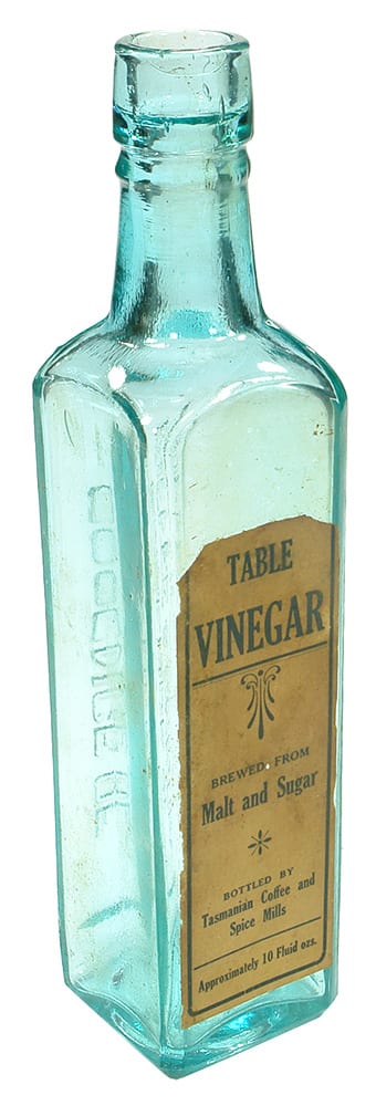 Tasmanian Coffee Spice Mills Labelled Vinegar Bottle