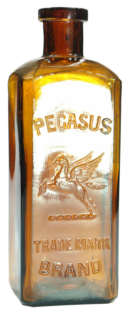 Pegasus Brand Amber Glass Bottle