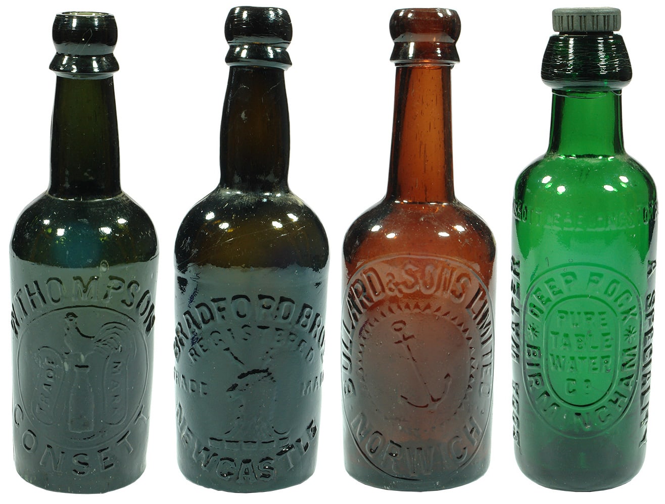English Glass Antique Beer Bottles