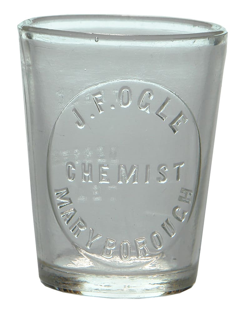 Ogle Maryborough Chemist Medicine Glass Dose Cup