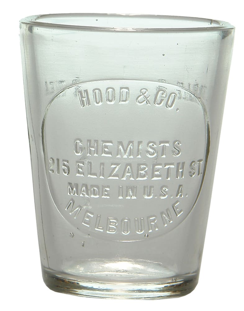 Hood Melbourne Chemist Medicine Glass Dose Cup