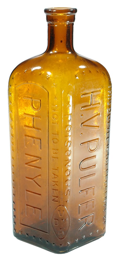 Pulfer Phenyle Amber Glass Poison Bottle