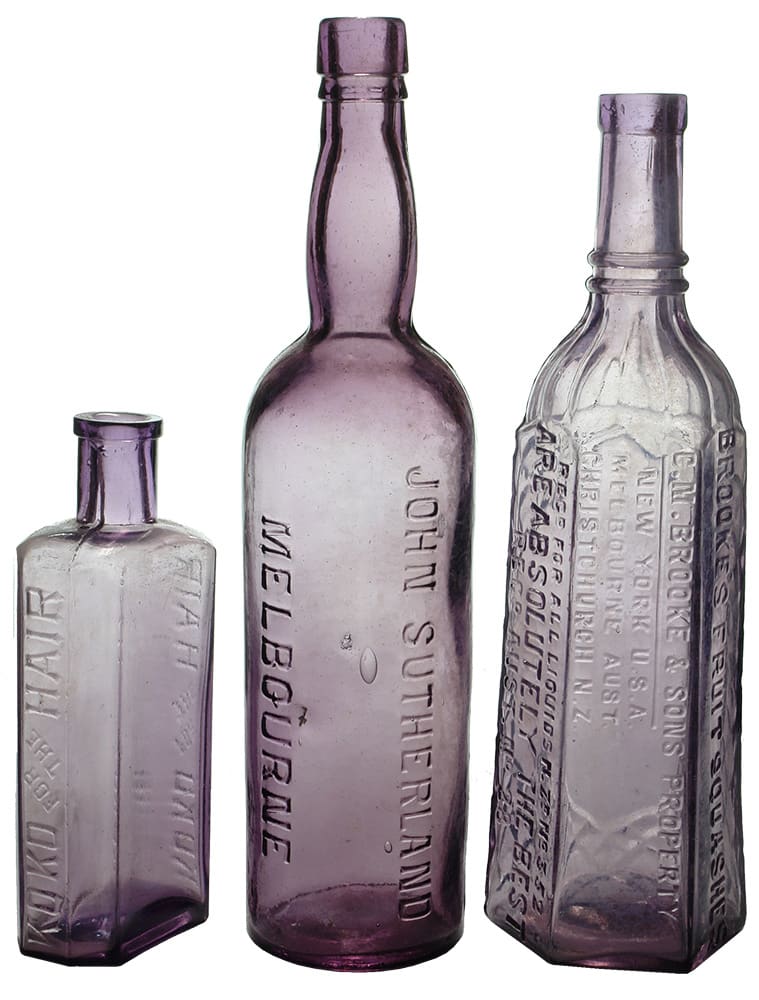 Collection Purple Glass Bottles