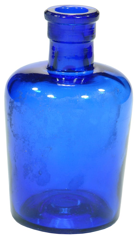 Plain Cobalt Blue Lysol Poison Bottle
