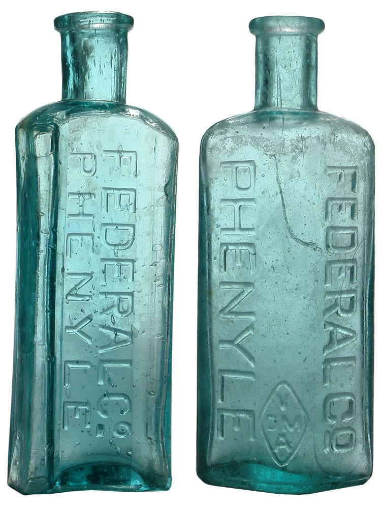 Federal Phenyle Antique Poison Bottles