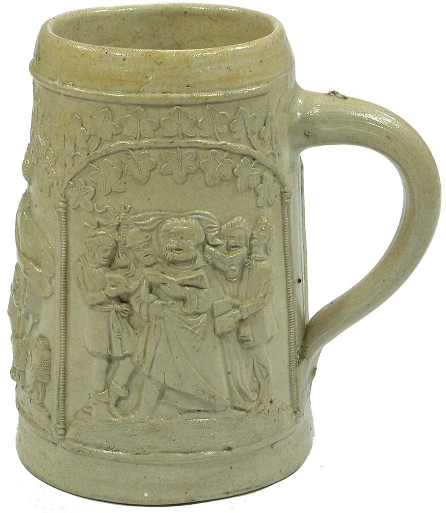 Detailed 19th Century Ceramic Beer Stein Tankard