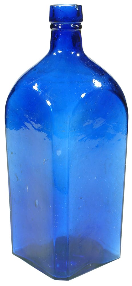 Cobalt Blue Square Glass Bottle