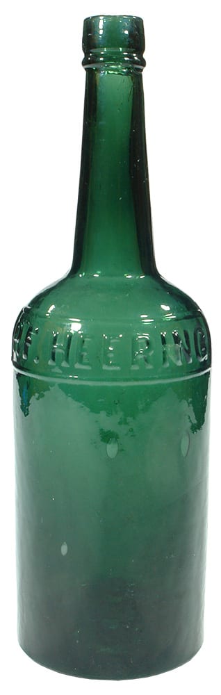 Heering Kiobenhavn Green Glass Cherry Brandy Bottle
