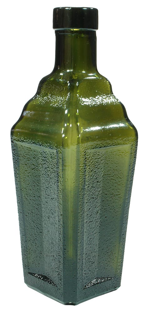 Kilner Brothers Green Glass Liqueur Bottle