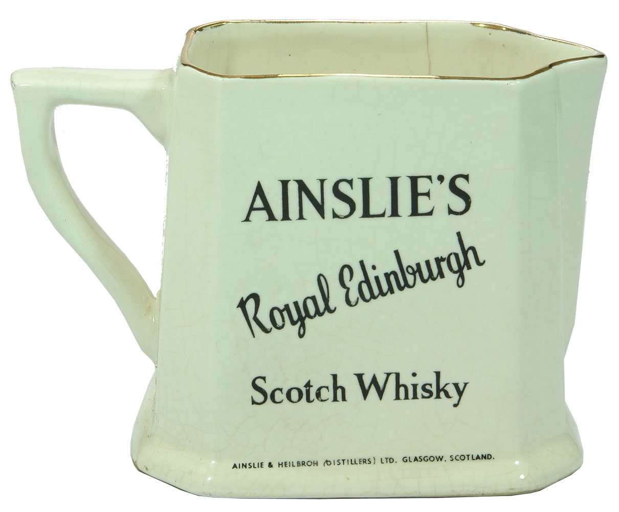 Ainslie's Royal Edinburgh Scotch Whisky Advertising Jug