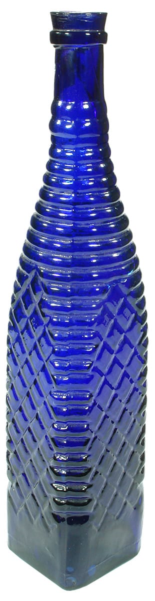 Cobalt Blue Glass Grimble's Vinegar Bottle