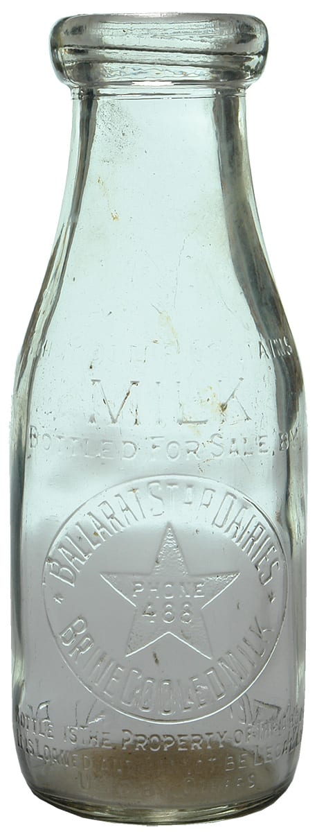Ballarat Star Dairies Vintage Milk Bottle
