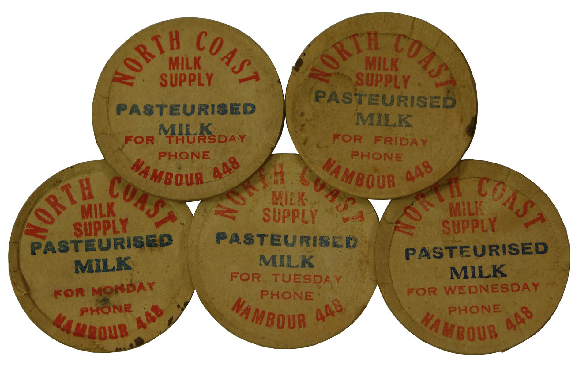 North Coast Milk Supply Nambour Cardboard Wads
