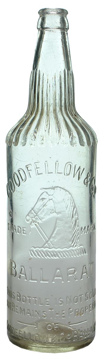 Goodfellow Ballarat Horse Head Cordial Bottle