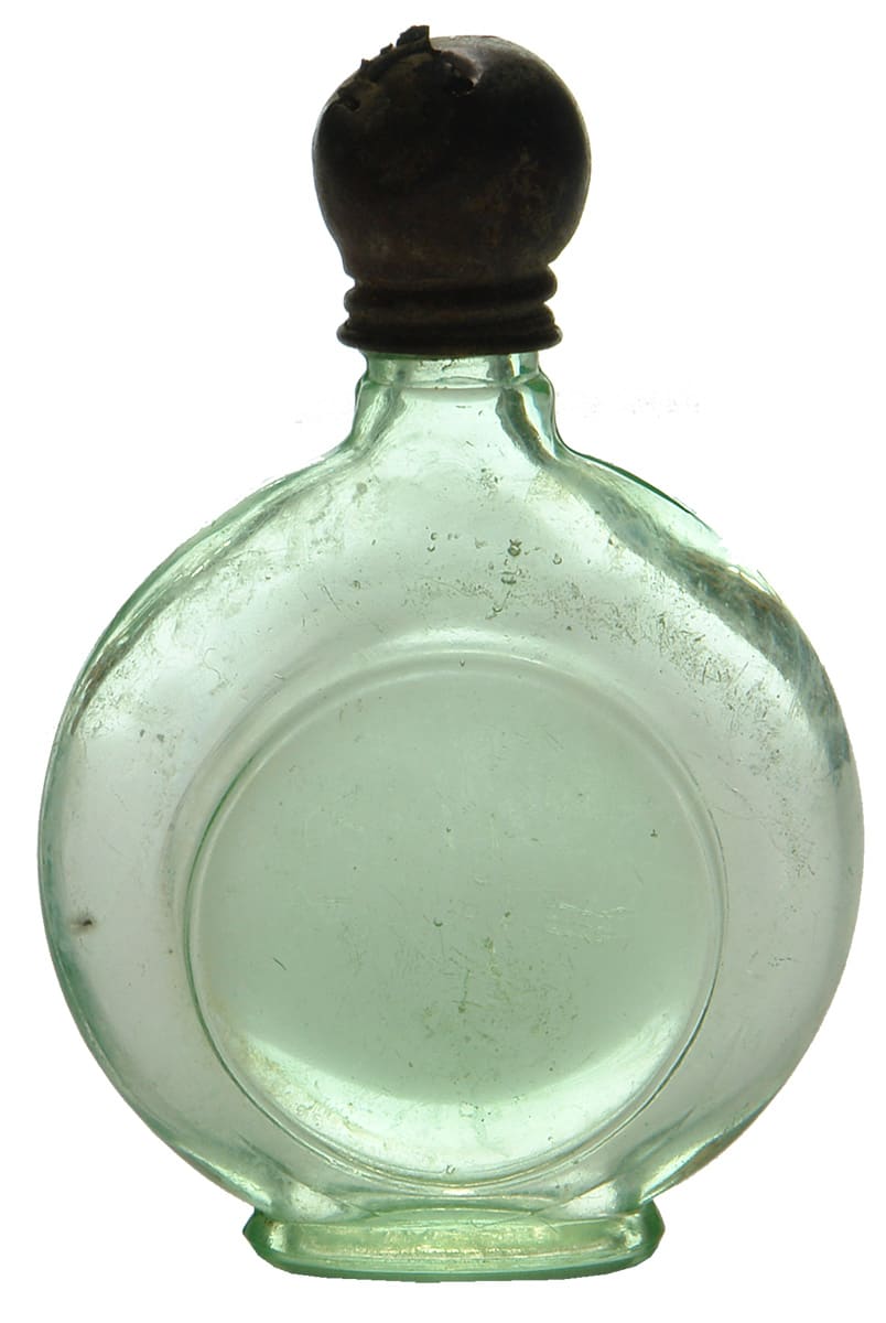 Uranium Glass Perfume Bottle Metal Cap