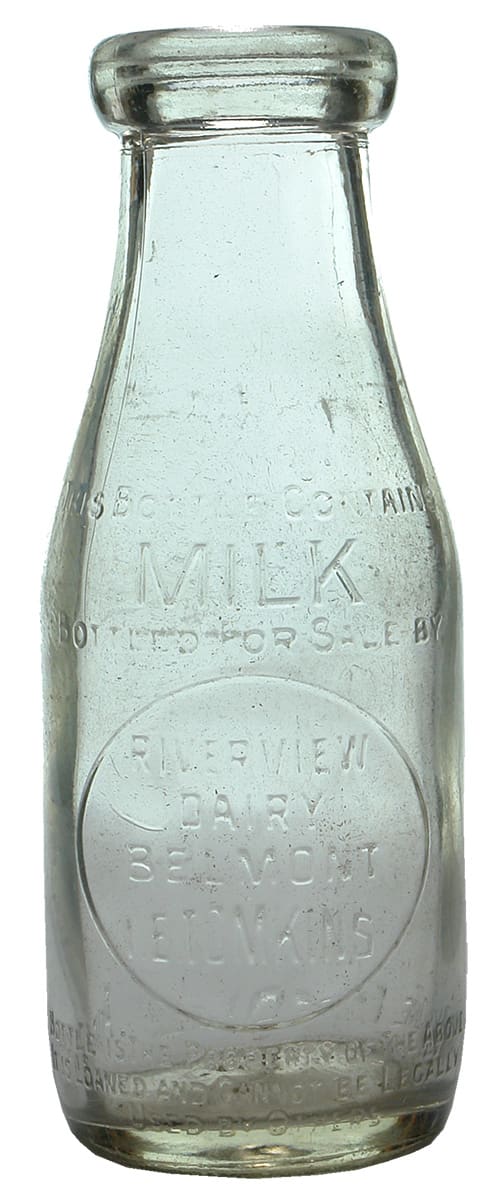 Vintage Milk Bottle Riverview Dairy Belmont Geelong