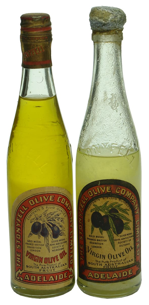 Labelled Stonyfell Olive Oil Bottles