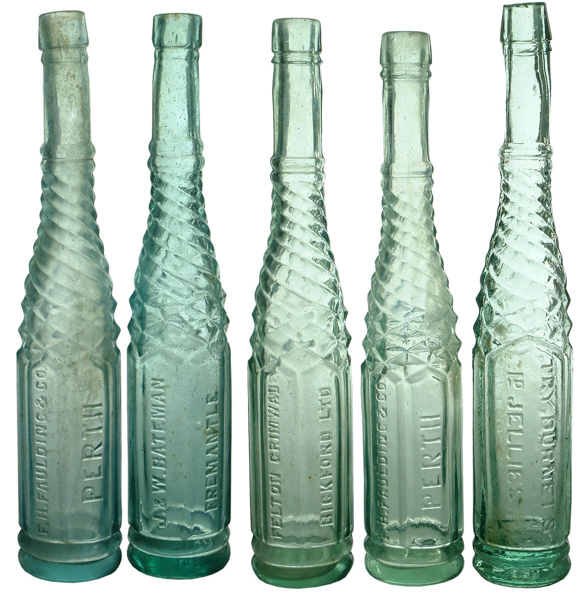 Collection Whirly Antique Salad Oil Bottles