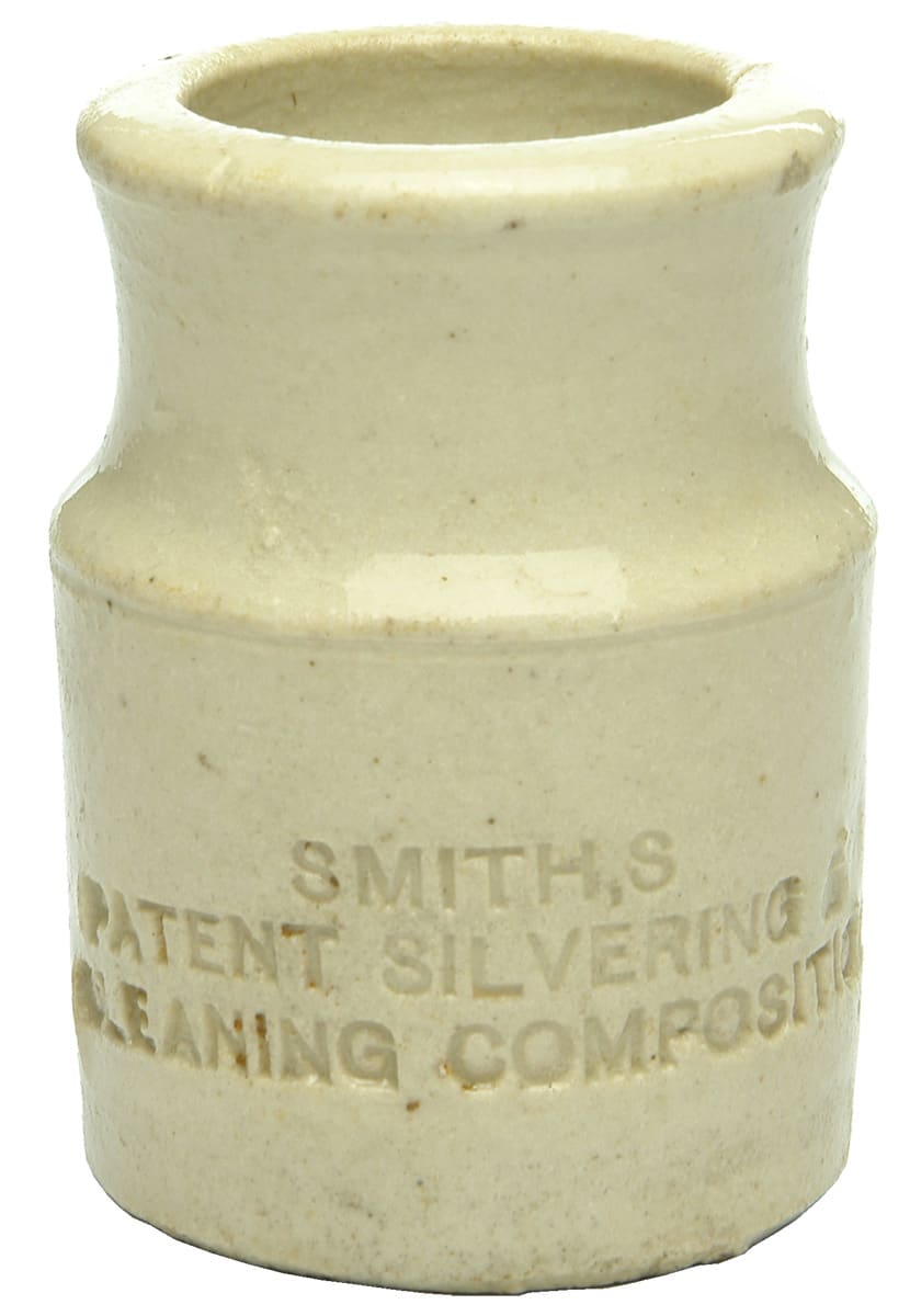Smith's Patent Silvering Cleaning Composition Stoneware Jar