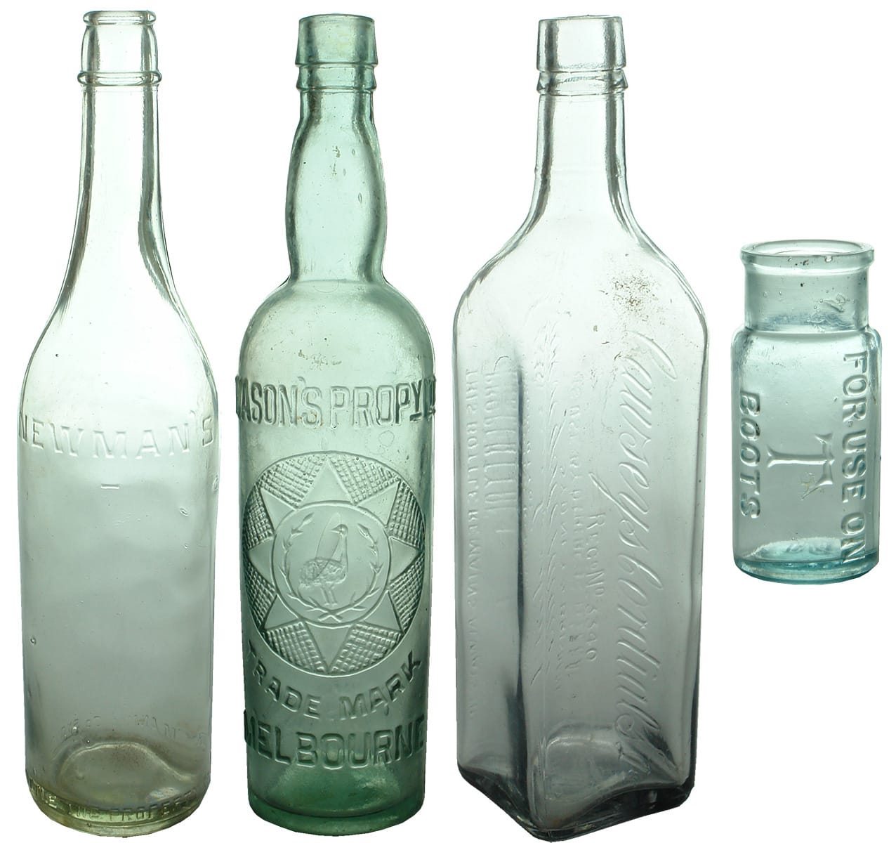 Collection old Antique Bottles