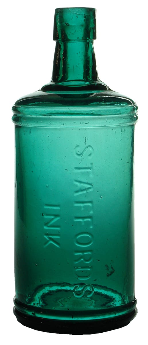 Stafford's Ink Green Glass Ink Bottle