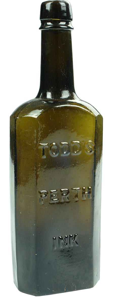 Todd's Perth Ink Black Glass Bottle