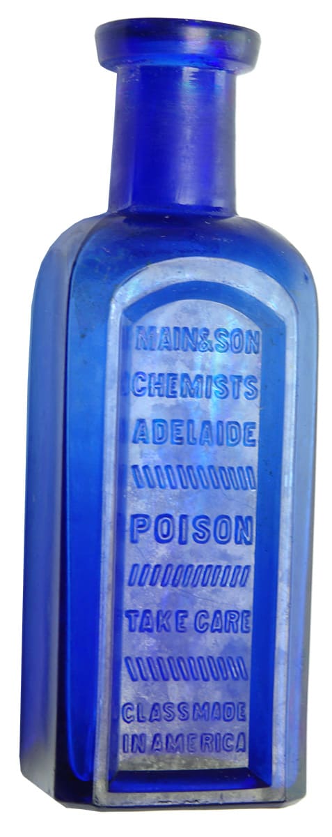 Main Son Chemists Adelaide Poison Cobalt Bottle