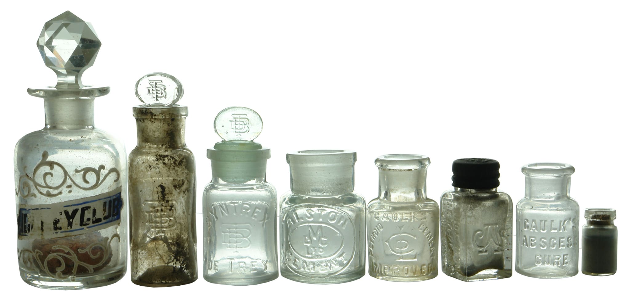Collection Dental Product Bottles Jars