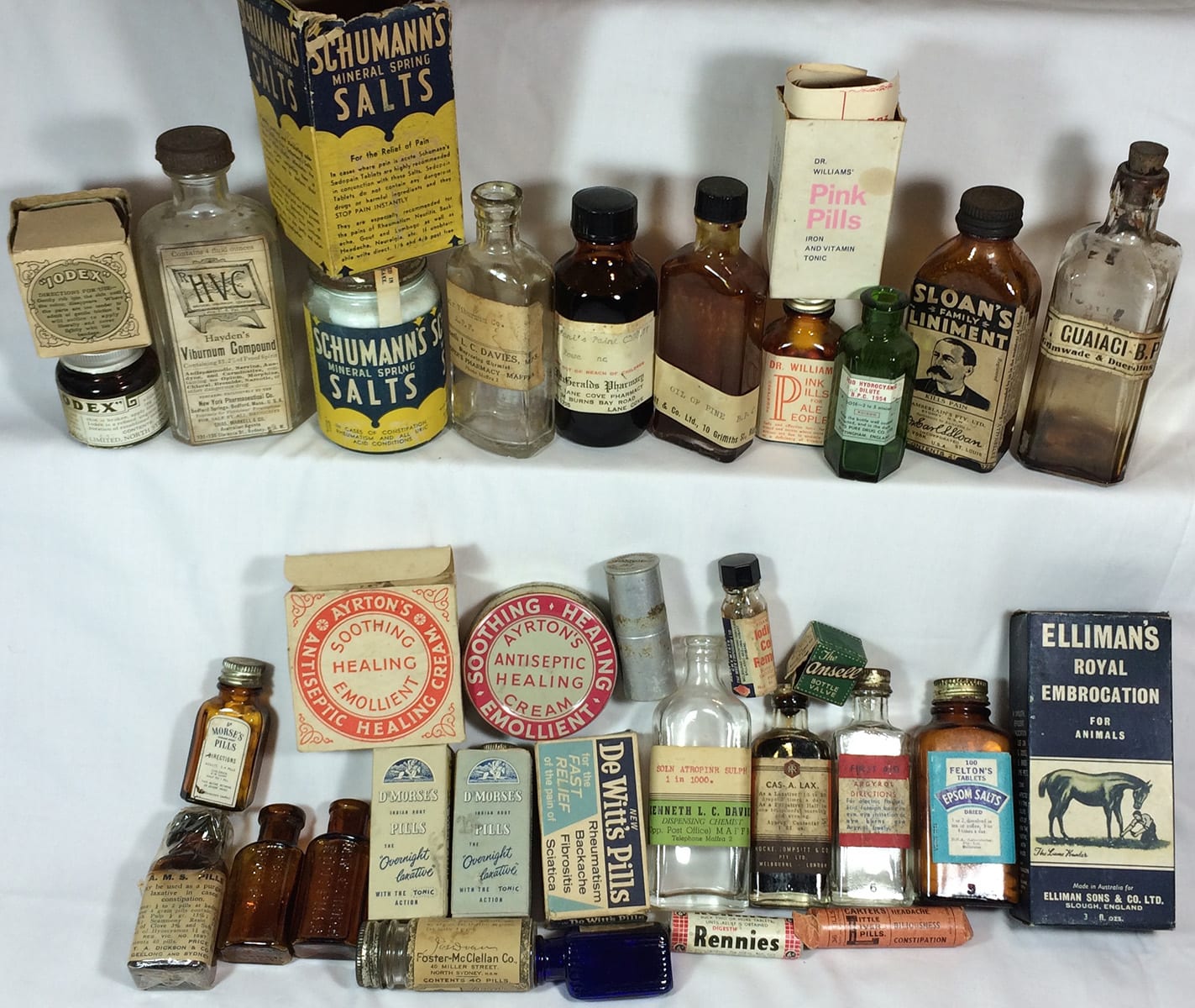 Collection Pharmacy Chemist Vintage Bottles