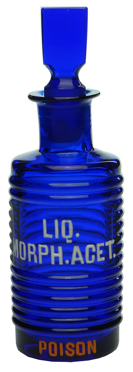 Liq Morph Acet Cobalt Blue Antique Bottle